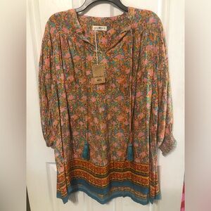 NWT NATURAL LIFE Colorful Floral Tunic Top/Dress